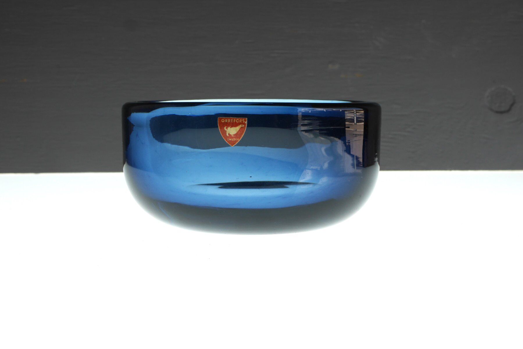 Vase et coupelle en verre par Landberg pour Orrefors