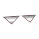 2 x oak wood triangle mirror / facet cut edges