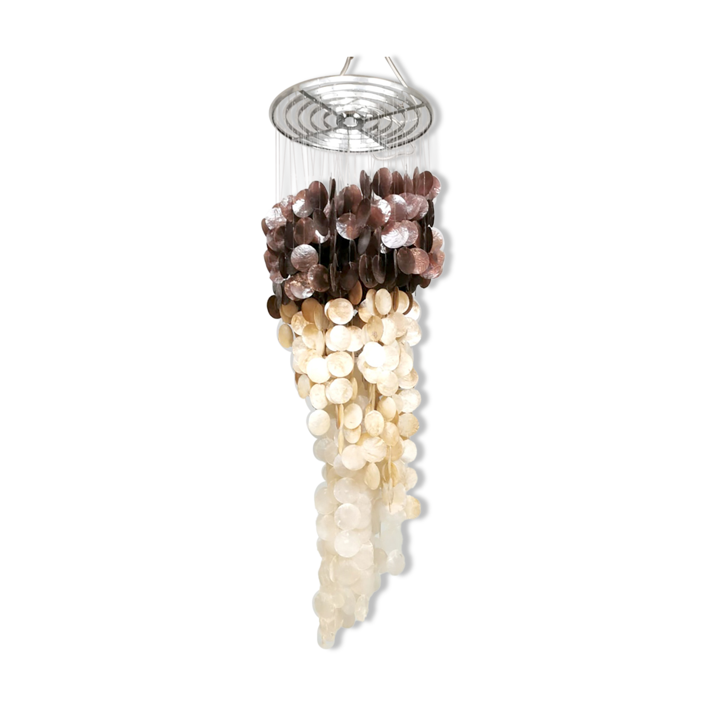 Vintage capiz shell chandelier ‘two tone’