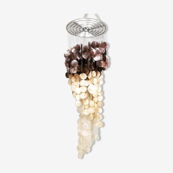 Vintage capiz shell chandelier ‘two tone’