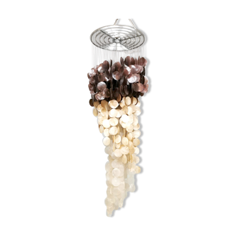 Vintage capiz shell chandelier ‘two tone’