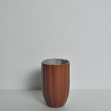 Crackle glaze porcelain vase, gold and orange-brown on grey, Denmark 1930s