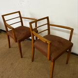Paire de fauteuils accoudoirs vintage