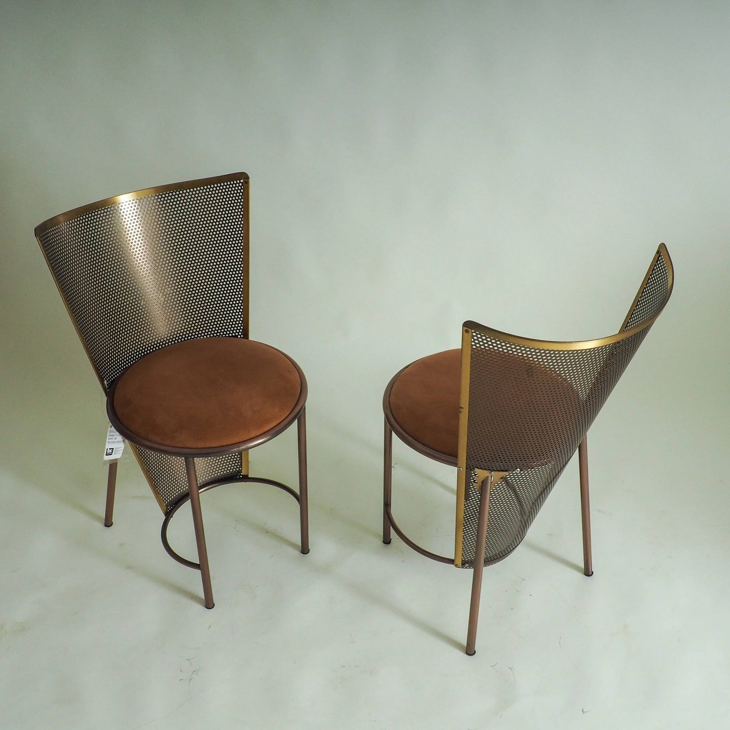 Set of 2 Sevilla EXPO '92 chairs by Frans Van Praet for Belgochrom (#35 & #36 /100)