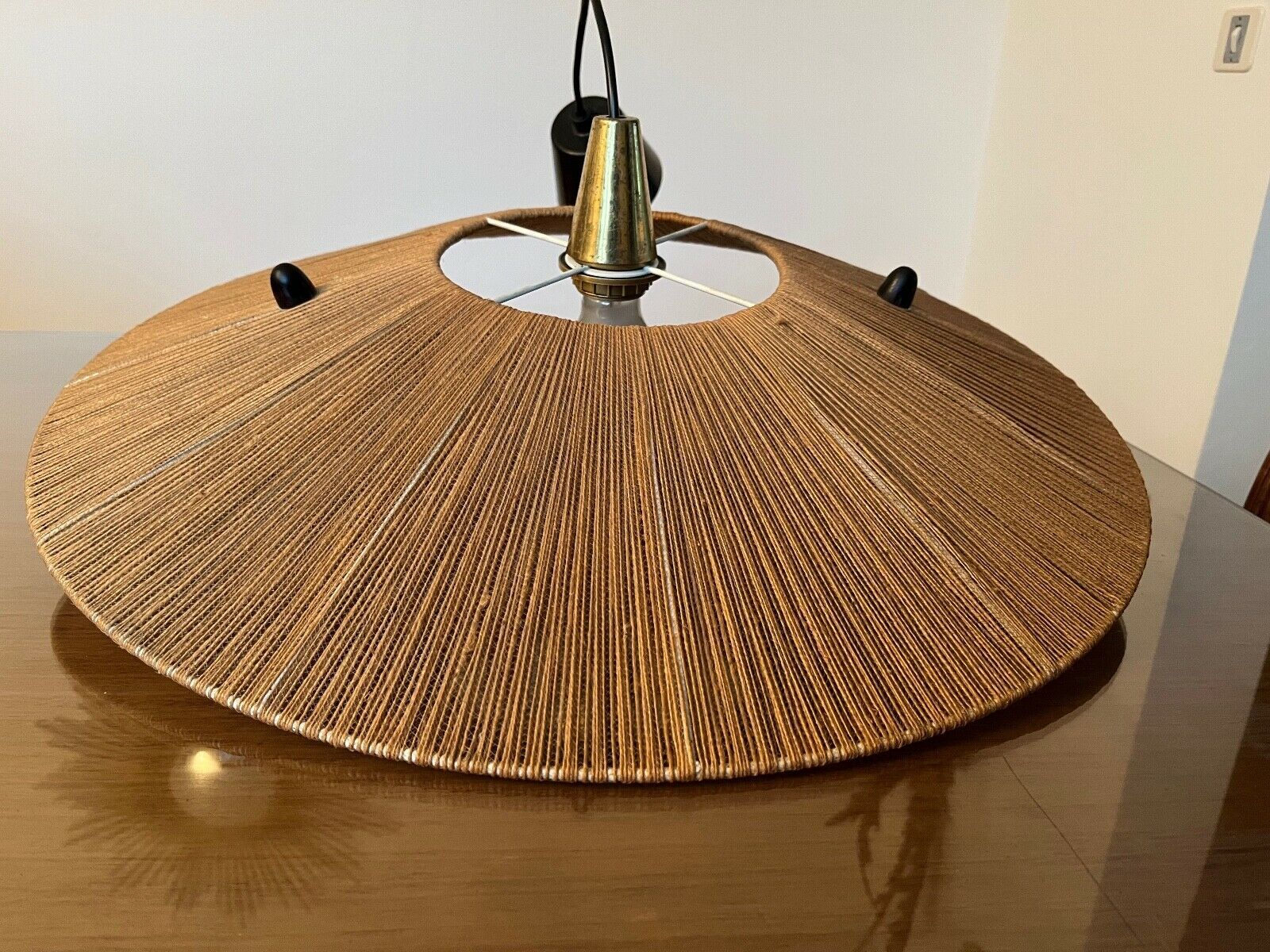 Scandinavian suspension in rope and teak - ufo - 60s 70s