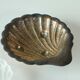 Art Deco Shell Pocket Bowl in Patinated Silver and Satin Glass from the 1930s