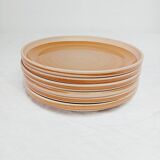 Set of 6 plates in Burgundy sandstone, Sarreguemines