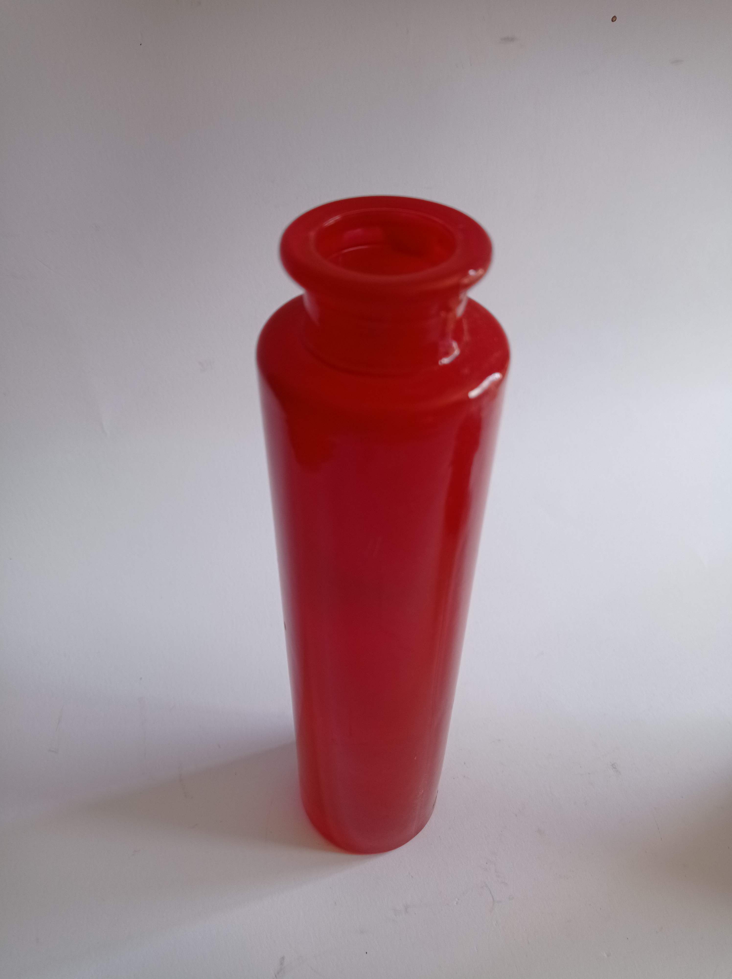Red vintage glass vase