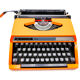 Machine à écrire silver reed 100 orange révisée ruban neuf