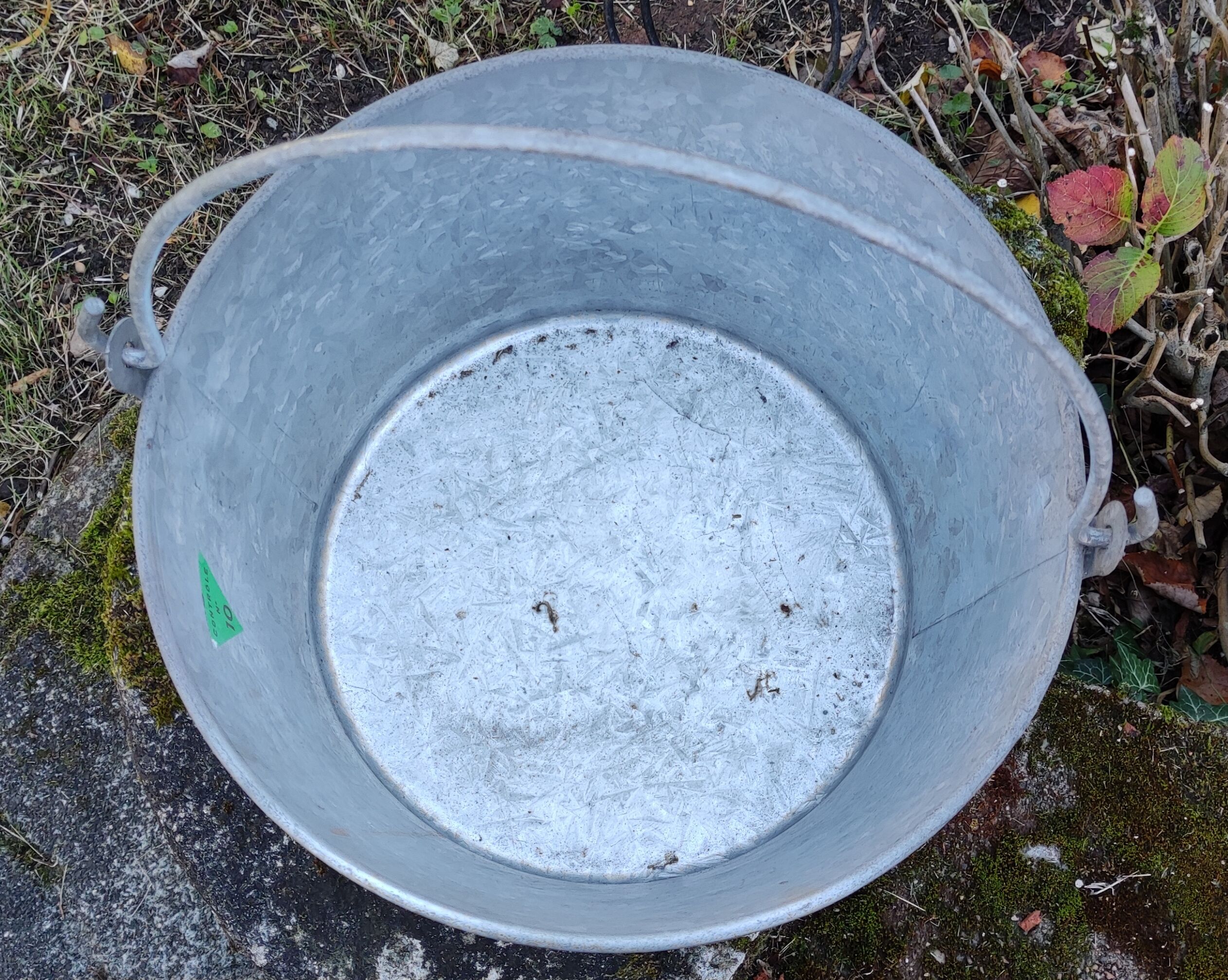 Old Galvanized Steel Basin