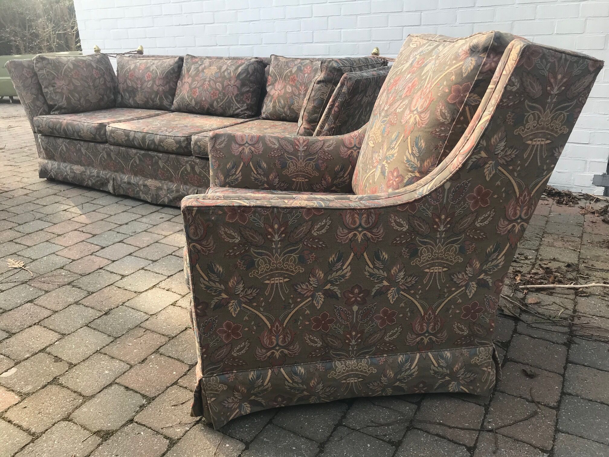 3-seater sofa and 2 armchairs set Maison Jansen 1960