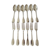 Set of 12 silver metal cutlery
