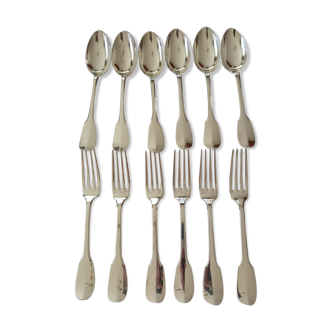 Set of 12 silver metal cutlery