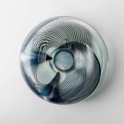 Blue Murano Glass Bowl with Filigree Twist - Vintage Italian Glass Art, 1970s, Table Decor