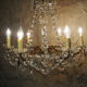Ancient bronze and pampilles chandeliers with facets and crystal cups - old style - 6 fires