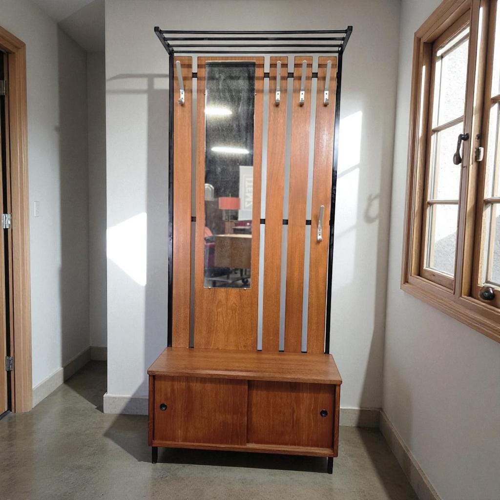 Vintage portemanteau sur pied haut / portemanteau de sol