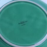 Set of 6 small vintage green plates from Sarreguemines.