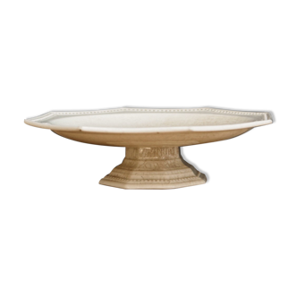 Compotier octogonal en porcelaine fine, fin XIXème