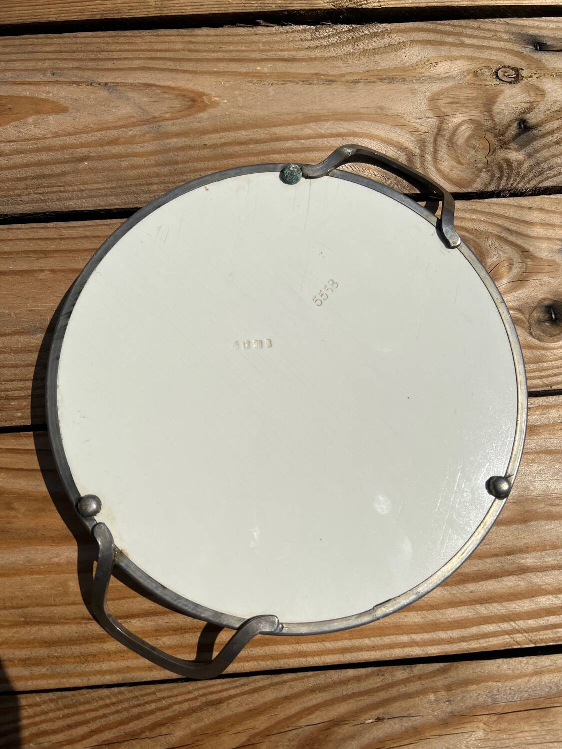 Art Nouveau cake tray/plate. Iron handles/rings