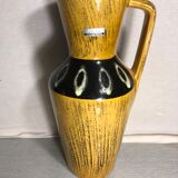 Former vase Scheurich europ linie ceramics beige - black - anse germany vintage