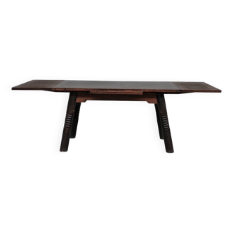 French Art Deco Oak Dining Table