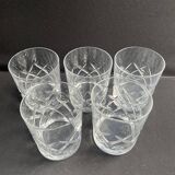 5 verres à whisky – Cristal taillé