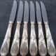 6 SFAM silver metal knives St Louis XVI