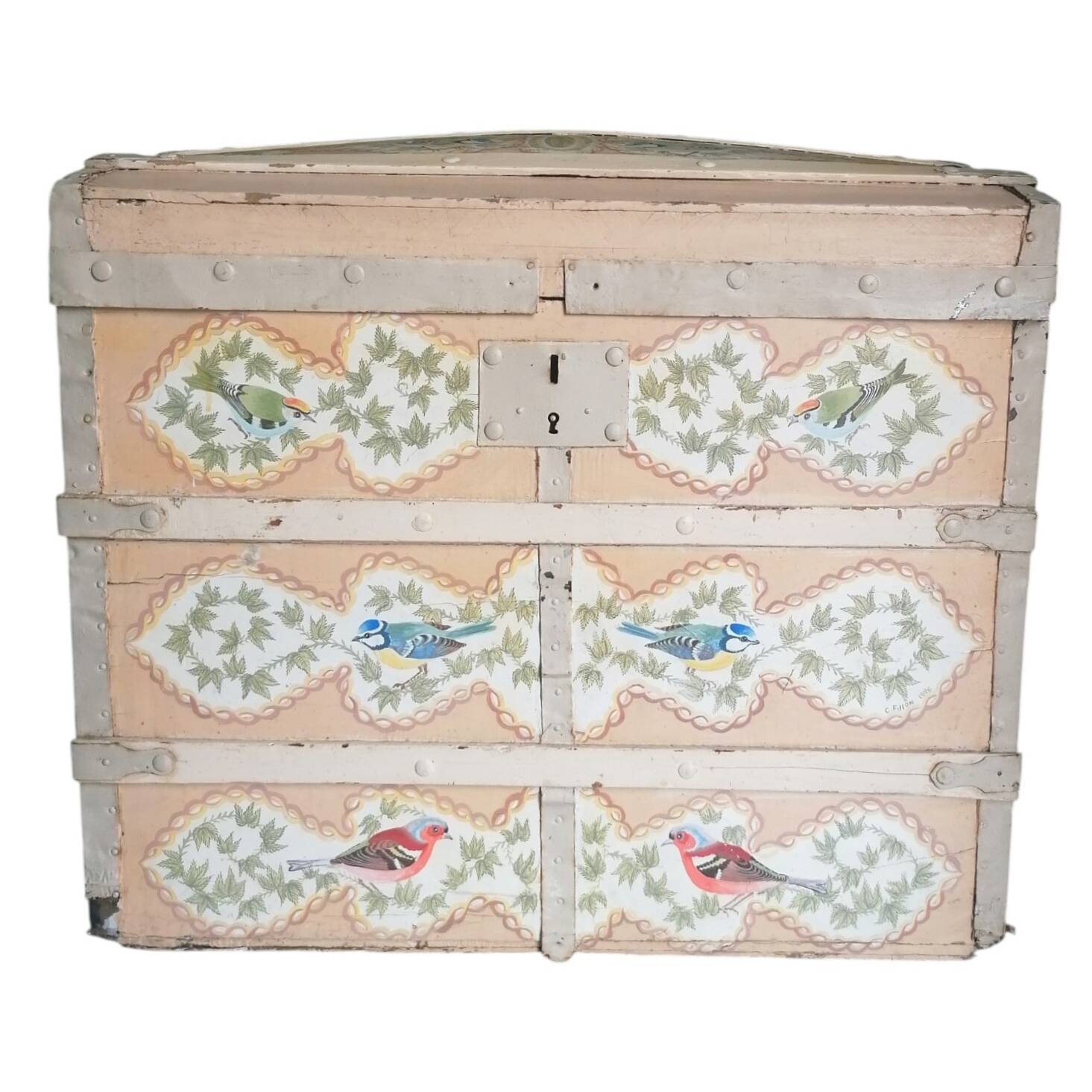 Painted wooden mallet birds