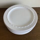 Set of 8 Festons flat plates by Pierre Motton for Gien 1970