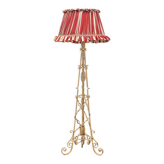 Wrought iron floor lamp, Merceris, 1950