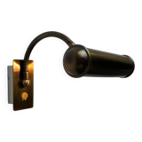Vintage German brass patinated wall lamp with a gooseneck design by Honsel, 1970s.
