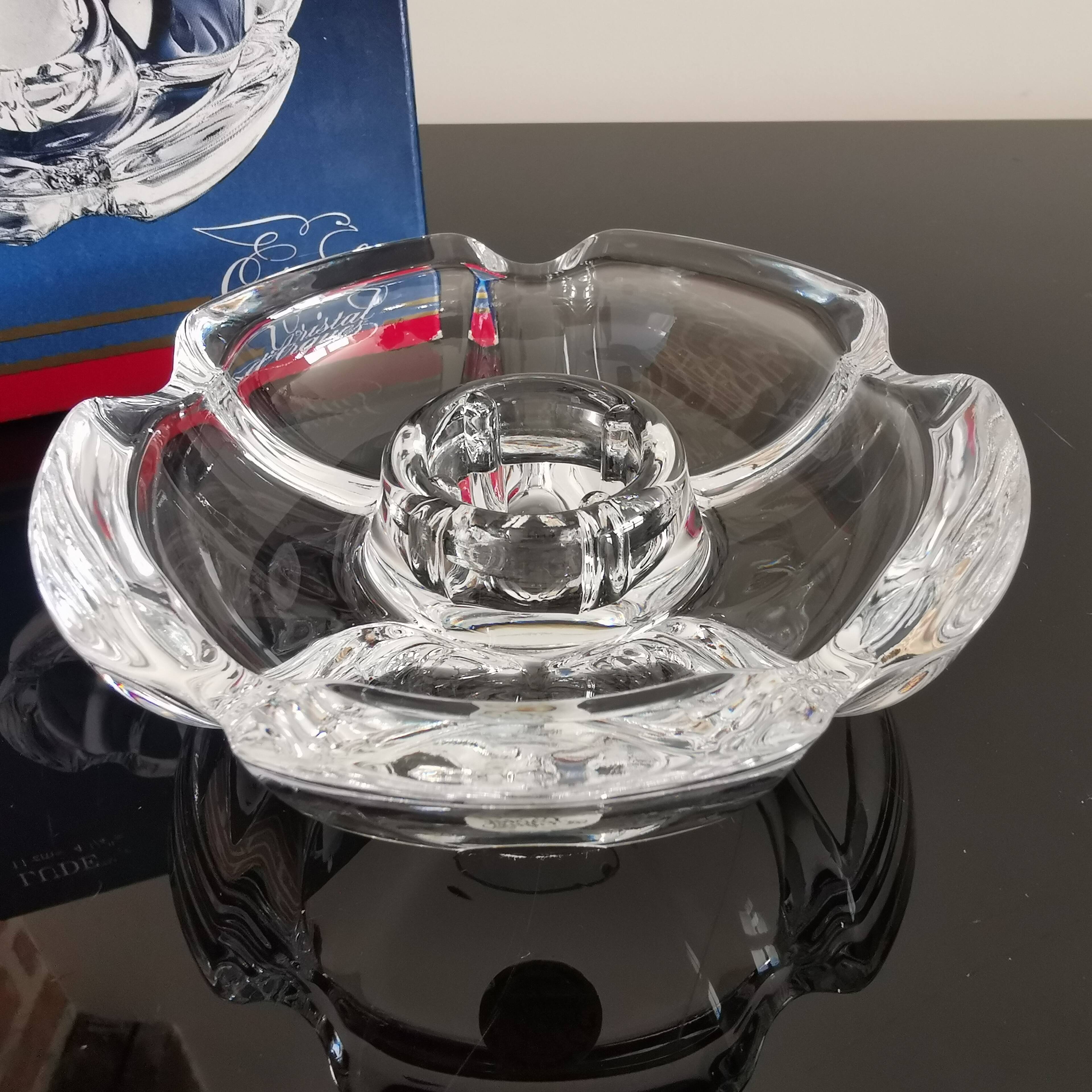 Vintage floriform candle holder "Lude" Cristal d'Arques