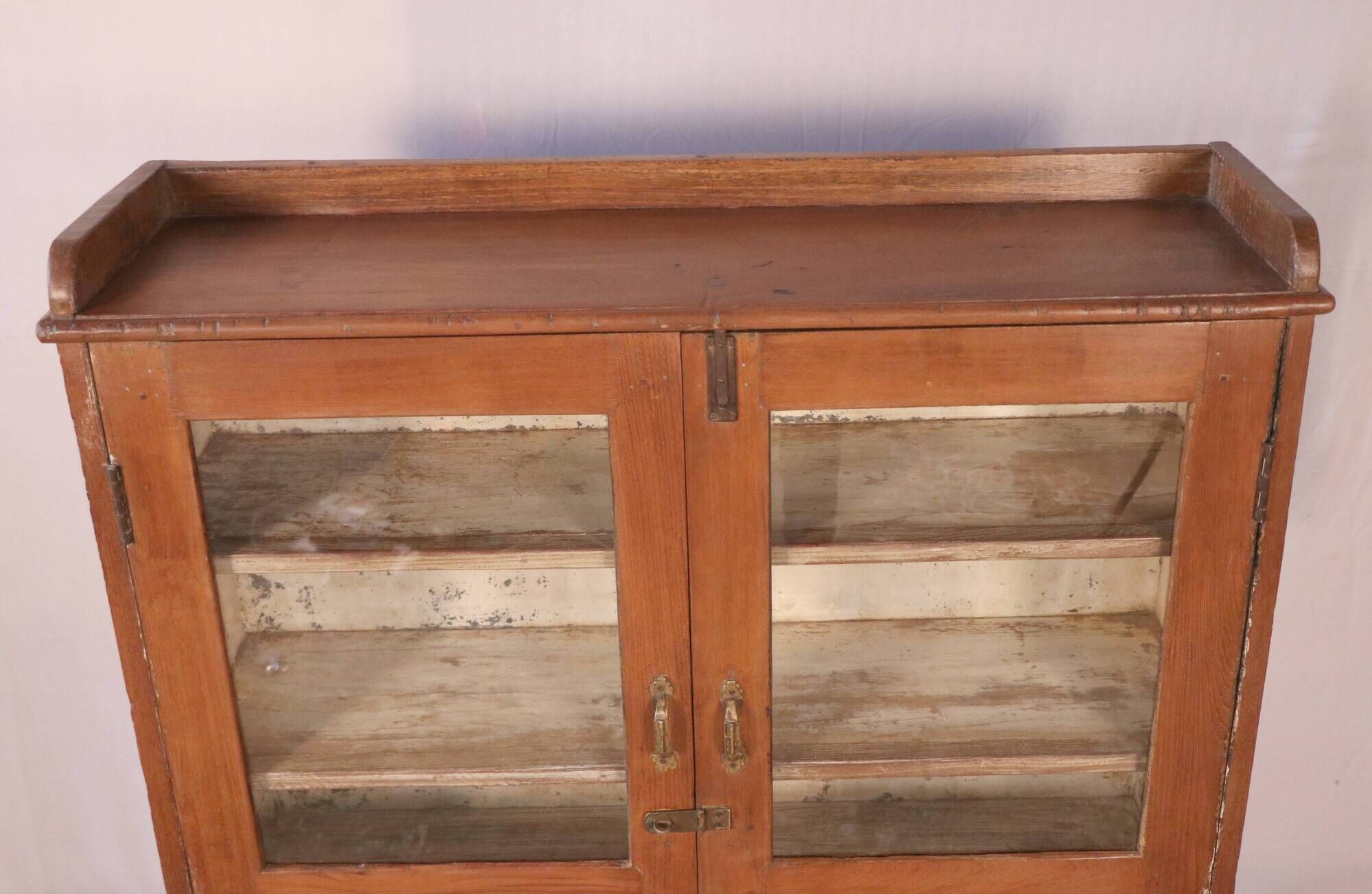 Old art deco showcase in Burmese teak patina original interior swine