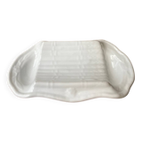 Plain white porcelain asparagus dish