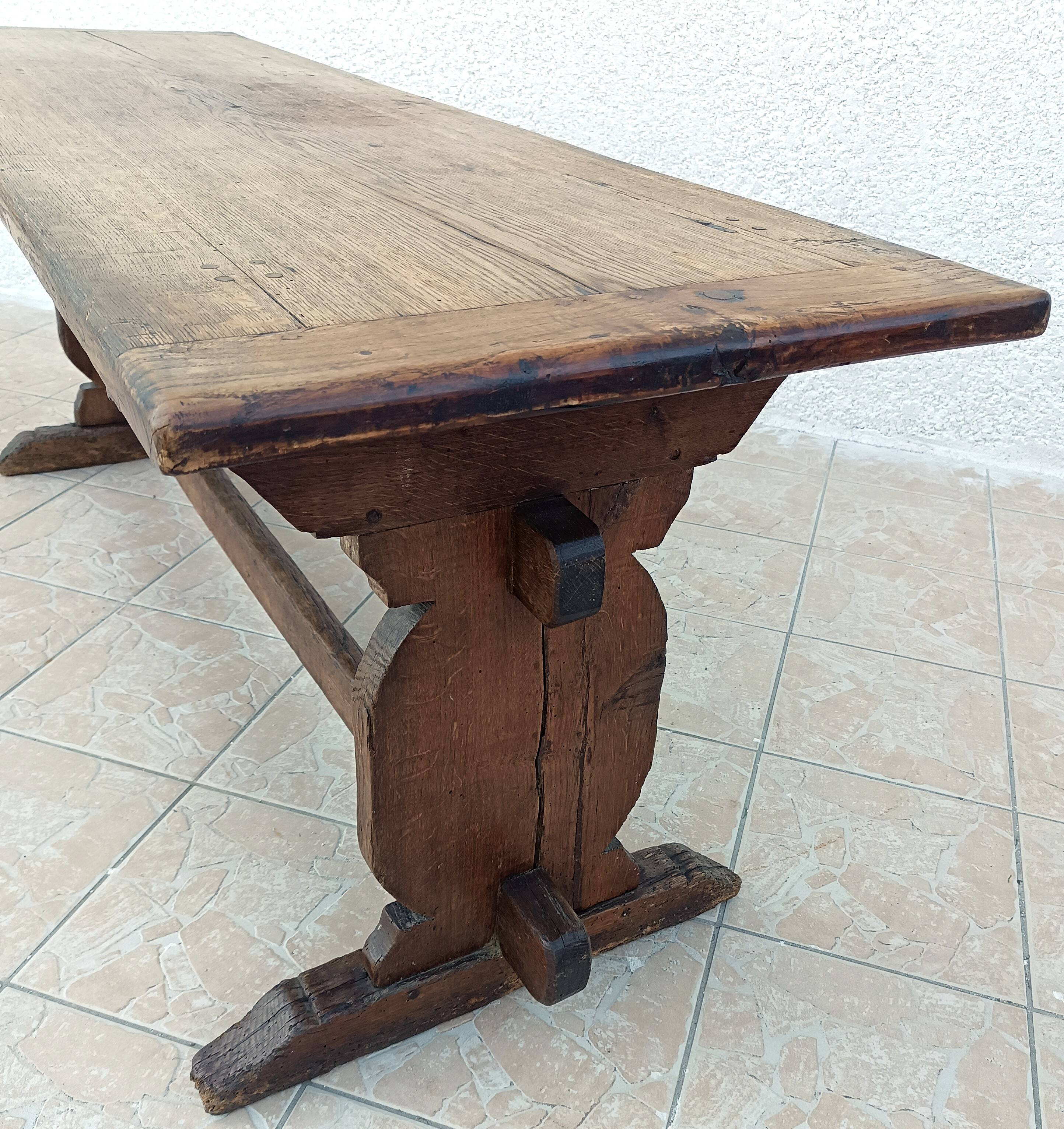 18th Century Solid Oak Monastery Table