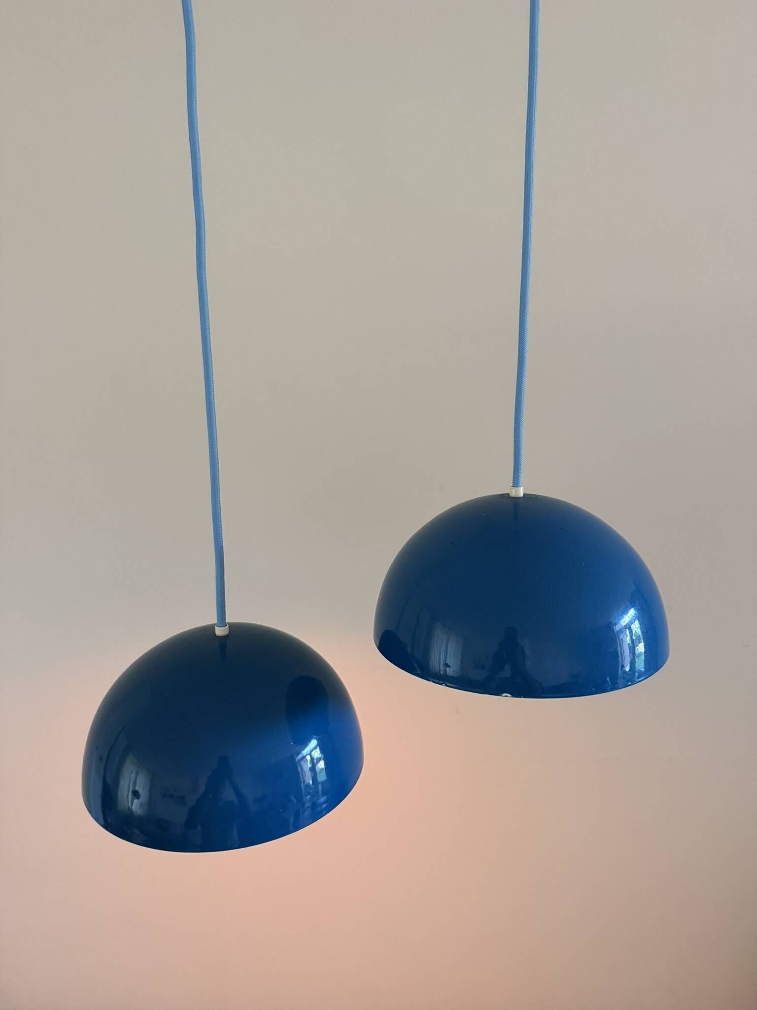 Vintage set of 2 Louis Poulsen Flowerpot - Verner Panton - Danish design lamps