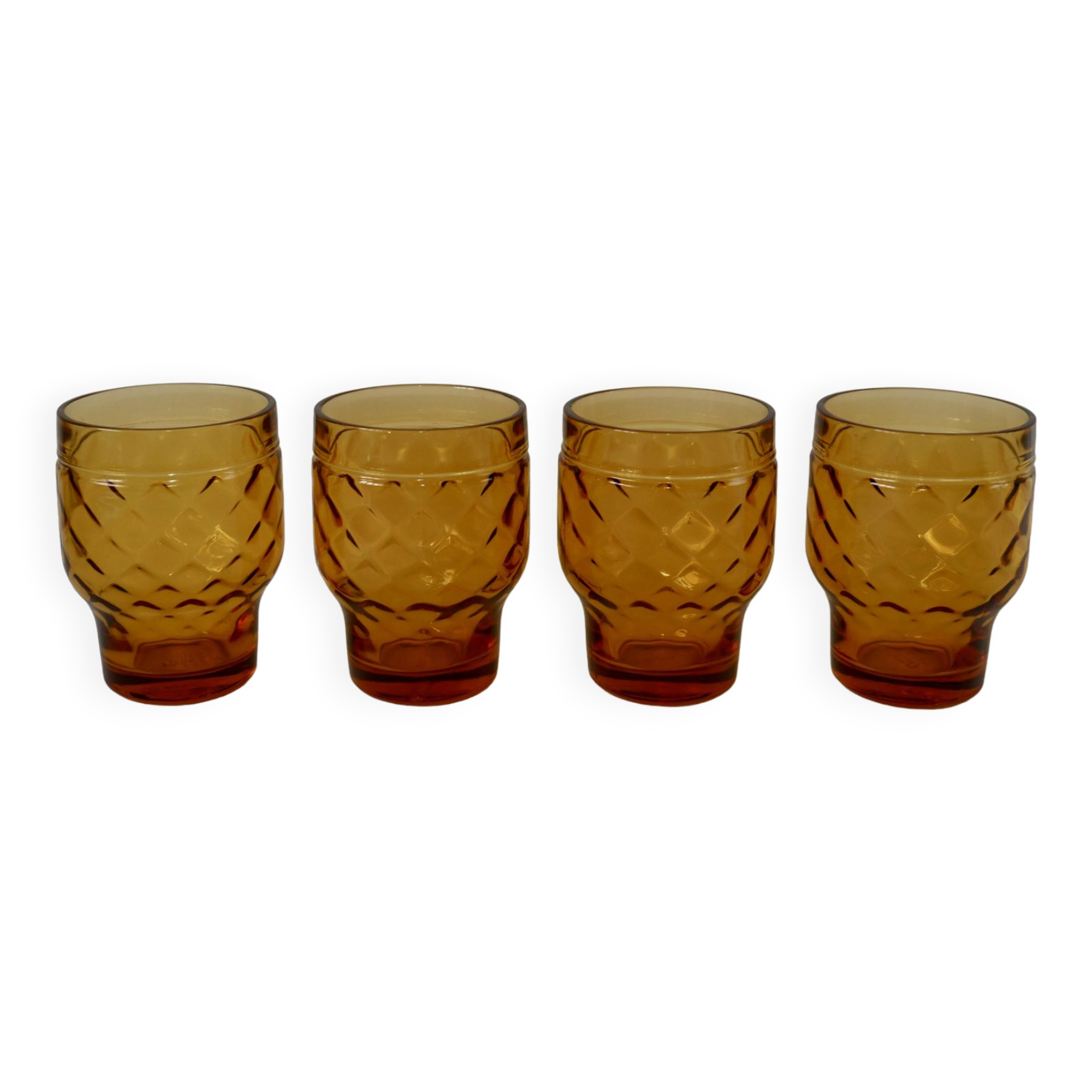 Set of 4 Pernod amber glasses from the 70s