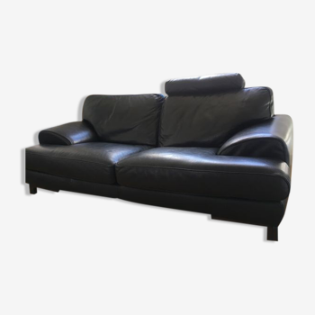Sofa black leather la roche bobois