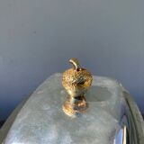 Acorn silver metal butter dish