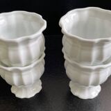 Set of 4 white porcelain teacups