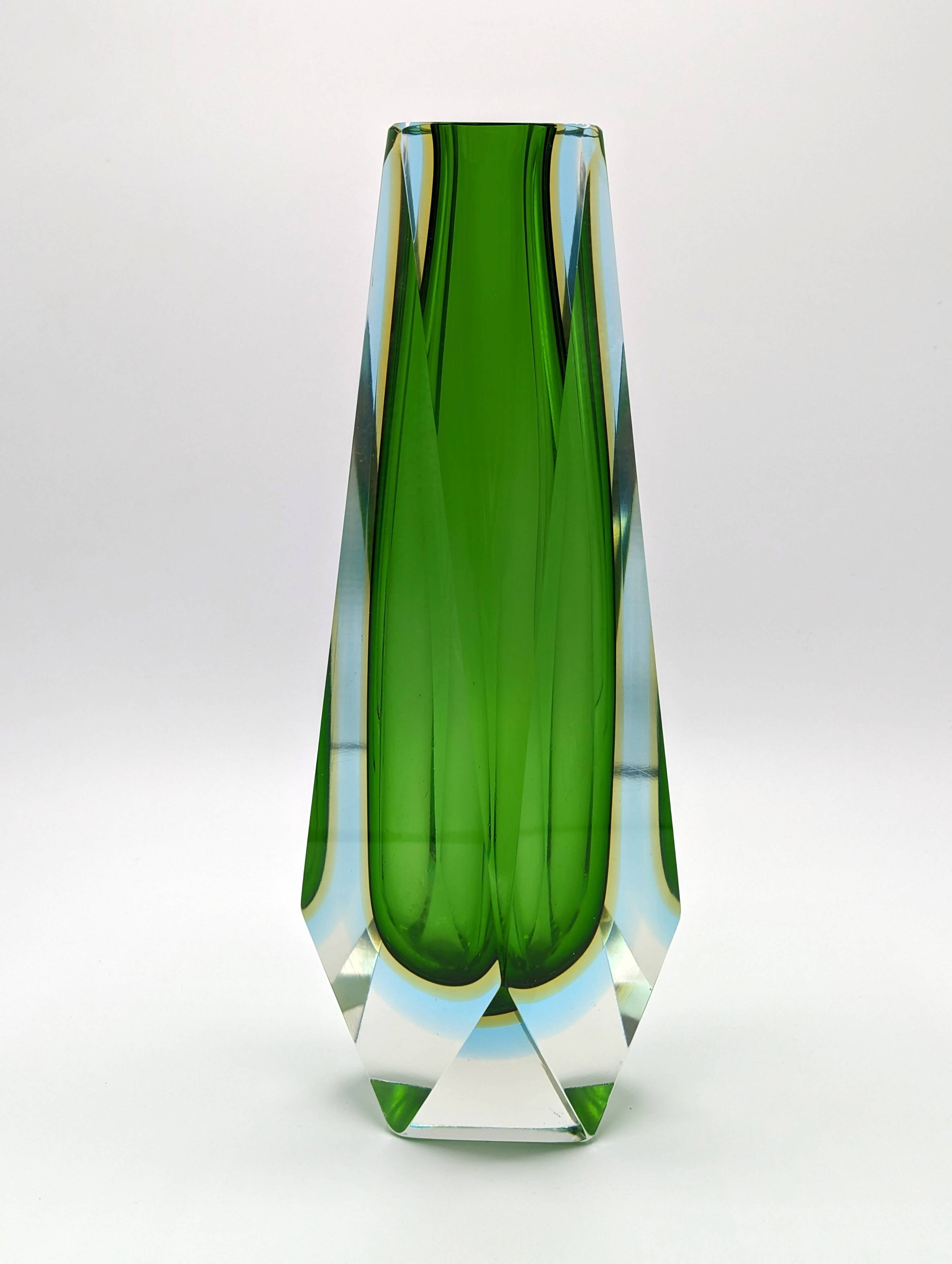 Vintage Sommerso Vase (large model) in Murano glass by Flavio Poli, Italy 1970