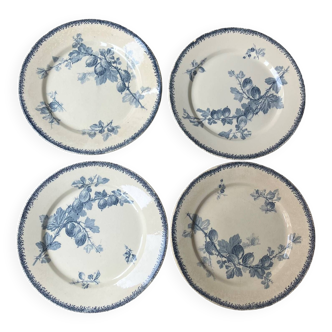 Set of 4 Sarreguemines Redcurrant flat plates