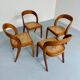 Set of 4 Baumann chairs, Gondola model, wood and cane, 70s