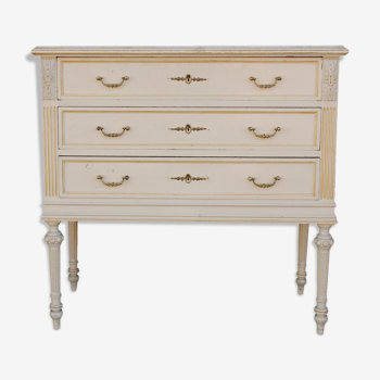 Commode laqué crème style Louis XVI