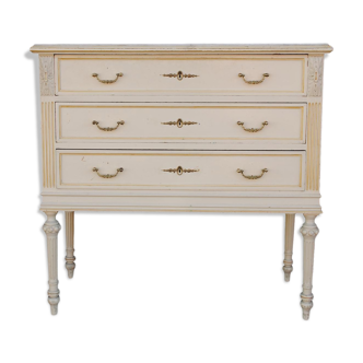 Louis XVI style cream lacquered Dresser