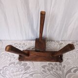 Brutalist tripod chairs in solid wood