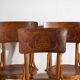 Set of 4 Viennese café chairs in curved wood with decorated backrest – Central Europe, circa 1900