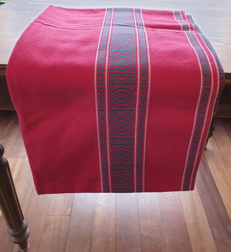 Vintage Basque tablecloth vermilion 170X140 and 5 towels