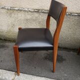 6 scandinavian black and beech chairs