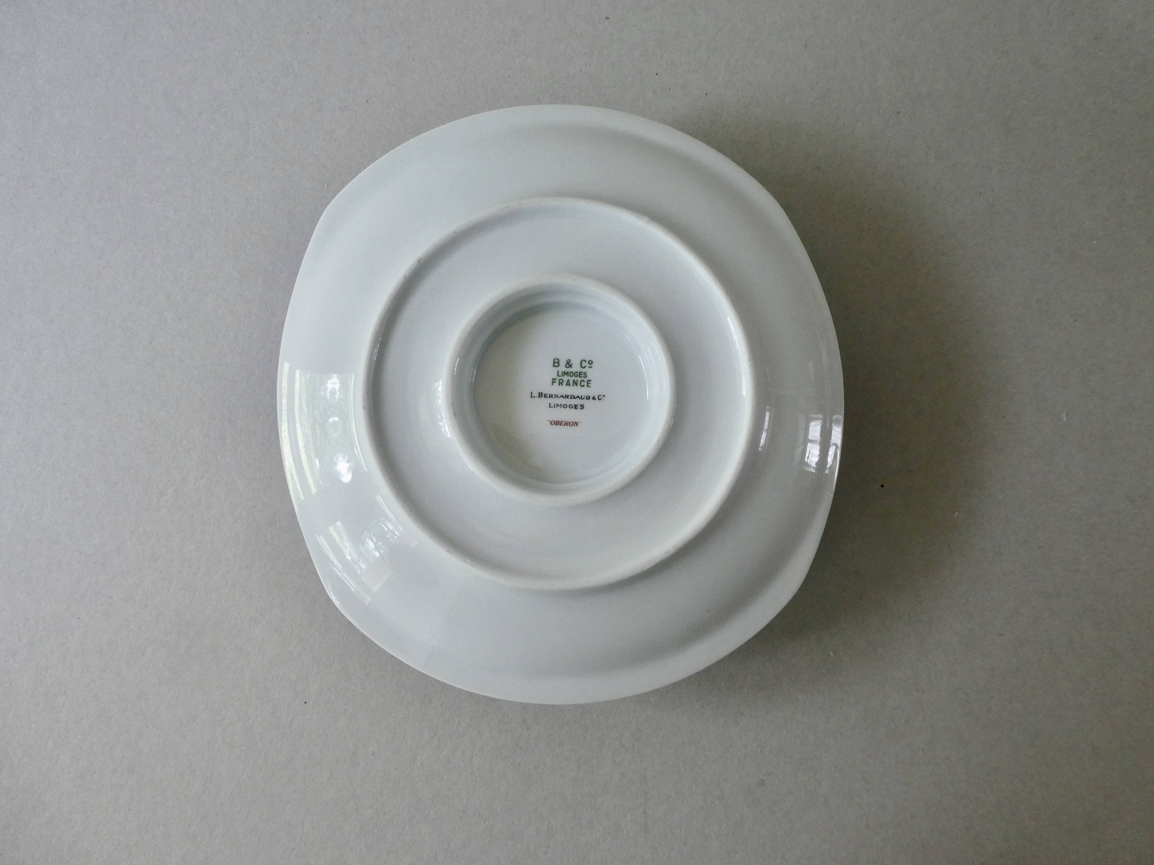 Limoges porcelain gravy boat, L Bernardaud, Oberon, 1970s